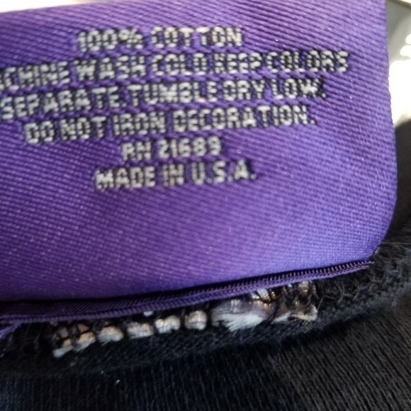 Vintage 90's Scared Guy Black Cotton Embroidered Tee Size XXL - Picture 6 of 10